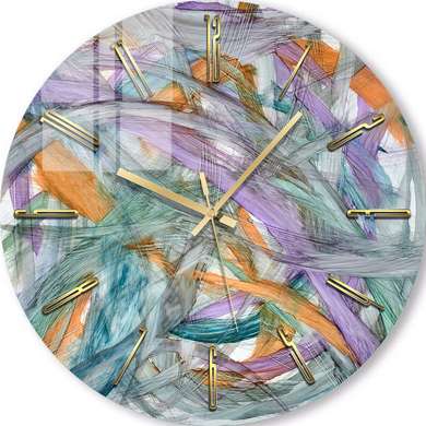 Glass clock - Abstract lines, 40cm
