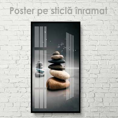 Poster - Pietre, 50 x 150 см, Poster inramat pe sticla