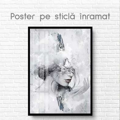 Постер - Современный принт девушке, 60 x 90 см, Постер на Стекле в раме