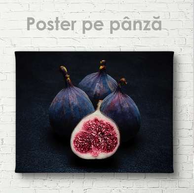 Poster - Ripe Figs, 90 x 60 см, Framed poster on glass