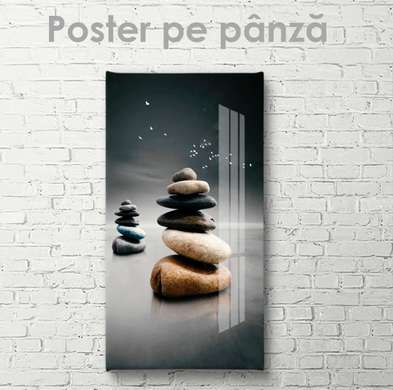 Poster - Pietre, 50 x 150 см, Poster inramat pe sticla