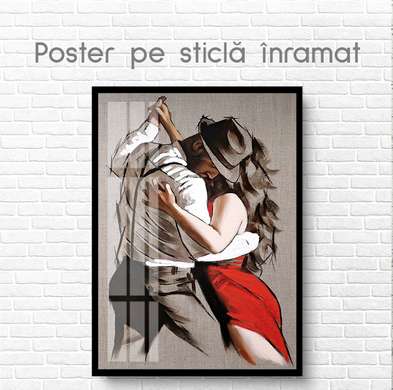 Poster - Tango, 60 x 90 см, Poster inramat pe sticla