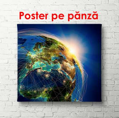 Poster - Earth close-up, 100 x 100 см, Framed poster on glass, Nature