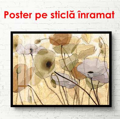 Poster - Mape delicate pe un fundal bej., 90 x 60 см, Poster înrămat, Provence