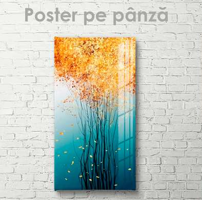 Постер - Тонкие деревья осенние, 30 x 60 см, Холст на подрамнике