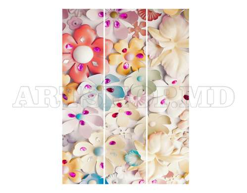 Paravan - Flori multicolore și pietre prețioase, 3