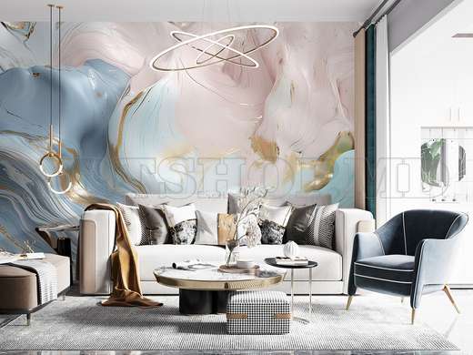 Wall mural - Fluid art in pale shades