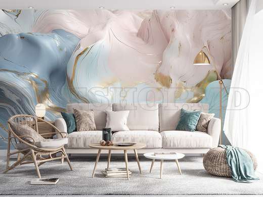 Wall mural - Fluid art in pale shades