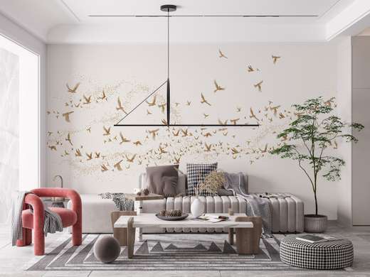 Wall Mural - Golden birds