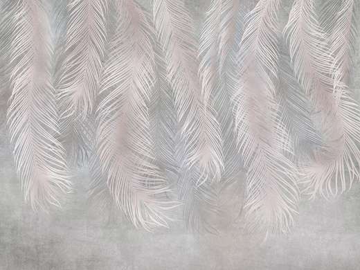 Фотообои - Абстрактные перья бледно-розово-серых оттенков