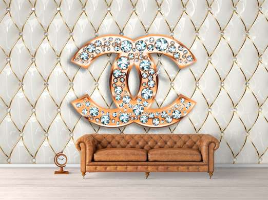 Wall Mural - Chanel sign on a white background
