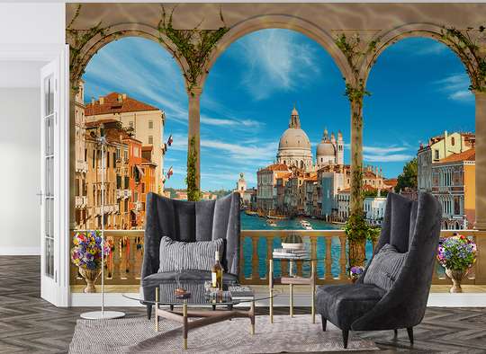 Фотообои - Вид на Венецию с арочной террасы