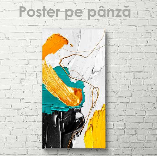 Постер - Картина масляных красках, 30 x 60 см, Холст на подрамнике, Абстракция