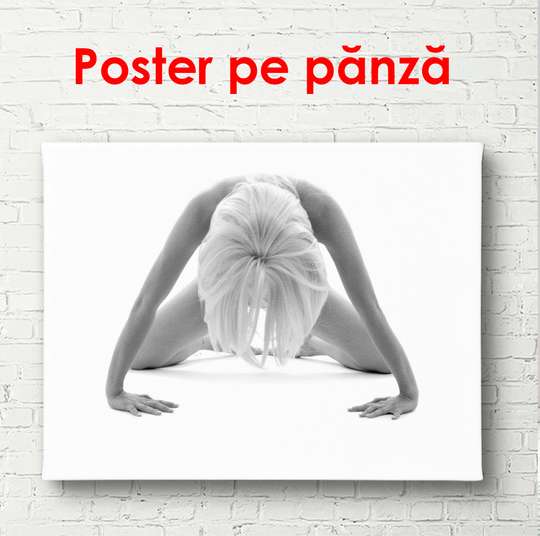 Poster - Blonde on a white background, 90 x 60 см, Framed poster