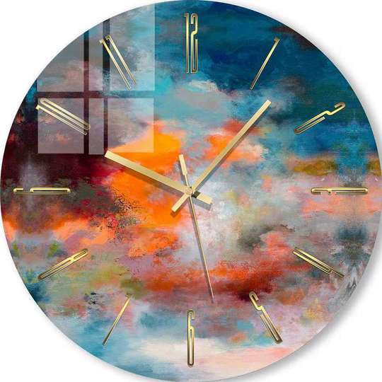 Стеклянные Часы - Небо в живописном стиле, 40cm