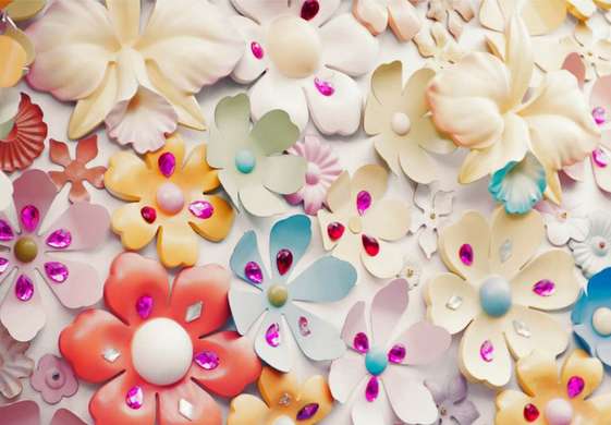 Screen - Multi-colored flowers and gems, 7