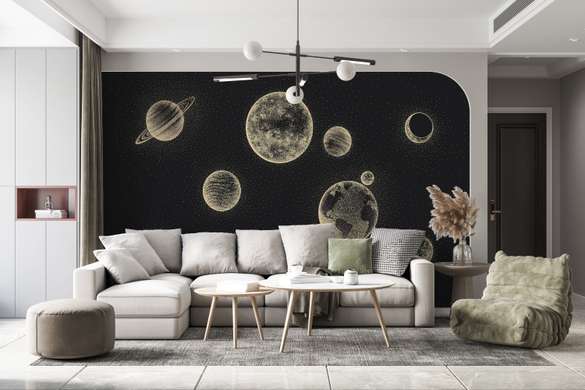 Wall Mural - Planets on a dark background