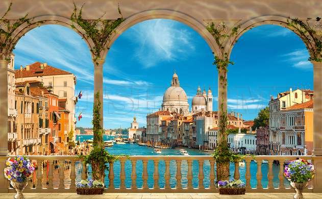 Wall mural - View of Venice from the arched terrace