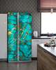 3D door sticker, Turquoise marble with gold, 60 x 90cm, Door Sticker