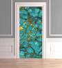 3D door sticker, Turquoise marble with gold, 60 x 90cm, Door Sticker