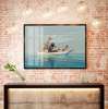 Poster - African animals float on an ice floe, 90 x 60 см, Framed poster, Fantasy