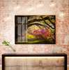 Poster - Park with arched branches near the trees, 90 x 60 см, Framed poster