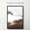 Poster - Fog in the mountains, 60 x 90 см, Framed poster on glass