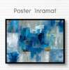 Poster - Abstract shades of blue, 90 x 60 см, Framed poster on glass, Abstract