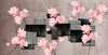 Модульная картина, Розовые цветы магнолии и кубы на абстрактном фоне, 108 х 60