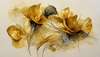 Modular picture, Abstract golden flowers, 108 х 60