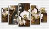 Модульная картина, Белые орхидеи на темном фоне, 206 x 115
