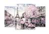 Tablou Pe Panza Multicanvas, Cuplu îndrăgostit în Parisul de primavara, 198 x 115, 198 x 115