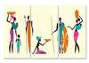 Tablou Pe Panza Multicanvas, Femei africane pe un fundal bej., 70 x 50