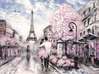 Tablou Pe Panza Multicanvas, Cuplu îndrăgostit în Parisul de primavara, 106 x 60, 106 x 60