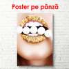 Poster - Buze aurii, 30 x 60 см, Panza pe cadru, Glamour