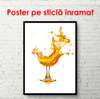 Poster - Abstract glass with orange drink, 60 x 90 см, Framed poster, Minimalism
