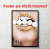 Poster - Buze aurii, 30 x 60 см, Panza pe cadru, Glamour