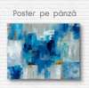 Poster - Abstract shades of blue, 90 x 60 см, Framed poster on glass, Abstract