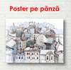 Poster - Orașul din Europa pictat, 90 x 60 см, Poster inramat pe sticla, Orașe și Hărți
