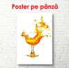 Poster - Abstract glass with orange drink, 60 x 90 см, Framed poster, Minimalism