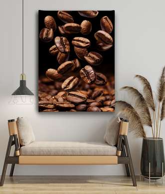 Poster - Coffee Beans, 60 x 90 см, Framed poster on glass, Food and Drinks