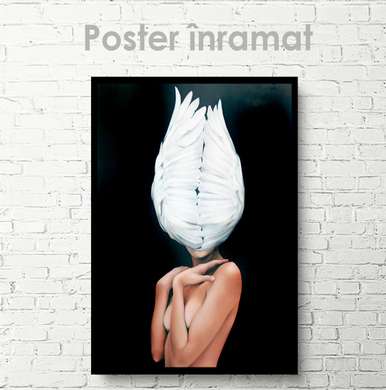 Poster - Fata- Lebădă, 30 x 45 см, Panza pe cadru, Nude