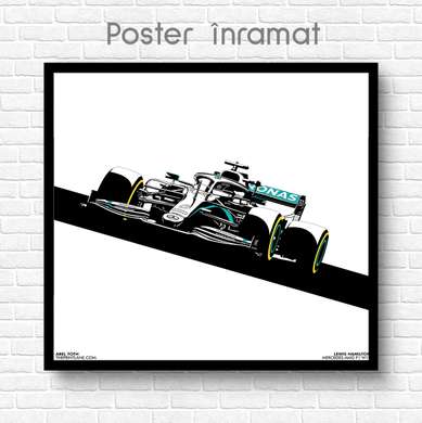 Постер - Формула 1, 100 x 100 см, Постер на Стекле в раме, Транспорт