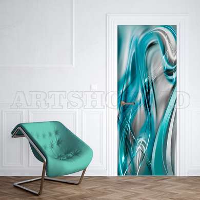 3D door sticker, Sea wave, 60 x 90cm, Door Sticker