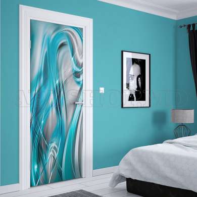 3D door sticker, Sea wave, 60 x 90cm, Door Sticker