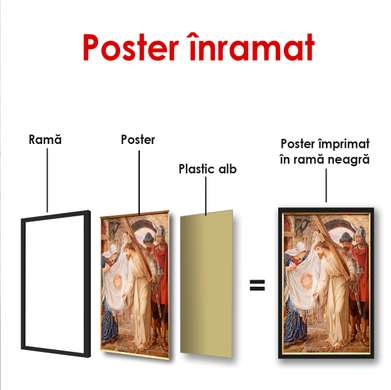 Poster - Carrying the Cross, 60 x 90 см, Framed poster on glass, Religion