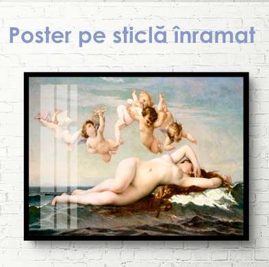 Постер - Живописные ангелы, 90 x 60 см, Постер на Стекле в раме, Винтаж