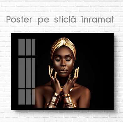 Постер - Девушка, 90 x 60 см, Постер на Стекле в раме
