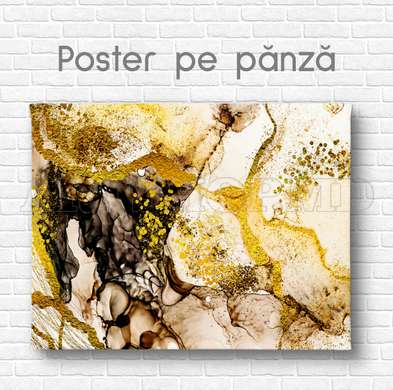 Poster - Pete aurii, 45 x 30 см, Panza pe cadru, Abstracție