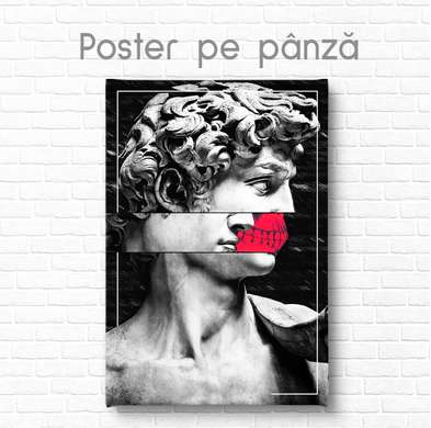 Постер - Статуя Дэвида в современной интерпретации, 60 x 90 см, Постер на Стекле в раме
